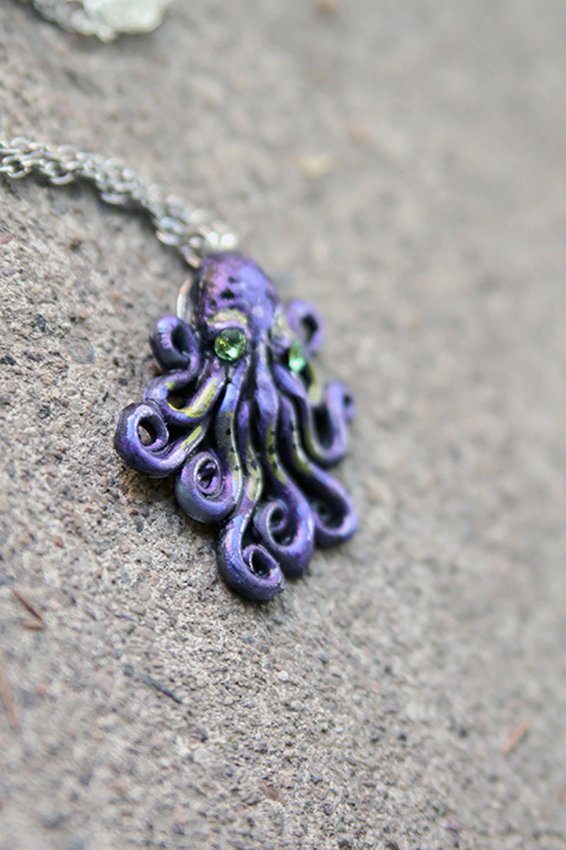 Octopus Necklace, Tentacles, Mermaid Pendant, Resin Necklace Octopus Necklace, Tentacles, Mermaid Pendant, Resin Necklace