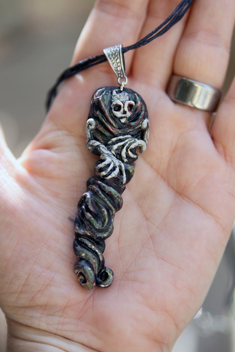 Scary Necklace, Skeleton Necklace, Skeleton Pendant, Halloween Necklace