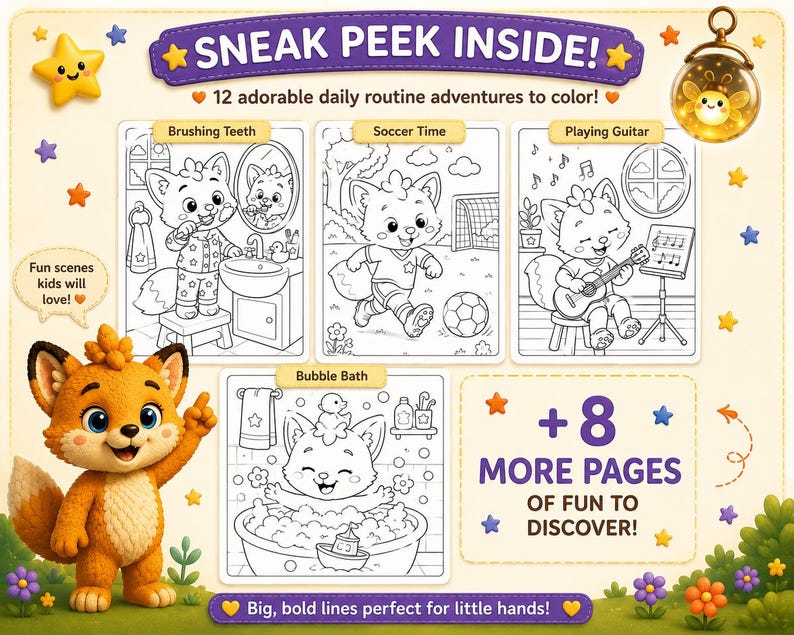 Kids Daily Routine Coloring Book | Morning & Bedtime Activities for ...