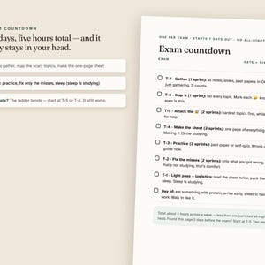 ADHS-Schülerplaner, druckbarer Schülerplaner, System für Abgabetermine und Erledigungen, Lern-Sprint-Protokoll & Prüfungs-Countdown, undatiertes PDF, US Letter + A4 Bild 2