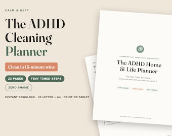 ADHD Cleaning Schedule & Home Reset System, Executive Dysfunction Planner, ADHD Daily Planner for Adults, Task Initiation Pages, Letter A4