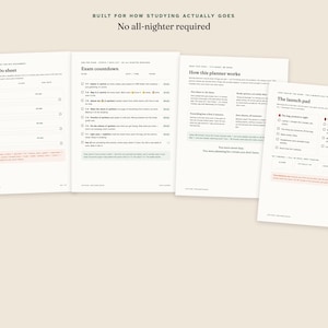 ADHS-Schülerplaner, druckbarer Schülerplaner, System für Abgabetermine und Erledigungen, Lern-Sprint-Protokoll & Prüfungs-Countdown, undatiertes PDF, US Letter + A4 Bild 3