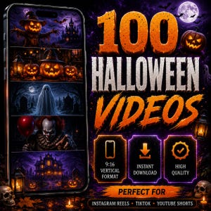 100 Halloween Videos | Spooky Halloween Video Bundle for TikTok, Reels & YouTube Shorts