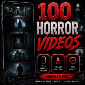 100 skräckvideor | Paket med skräckvideor för TikTok, Reels och YouTube Shorts