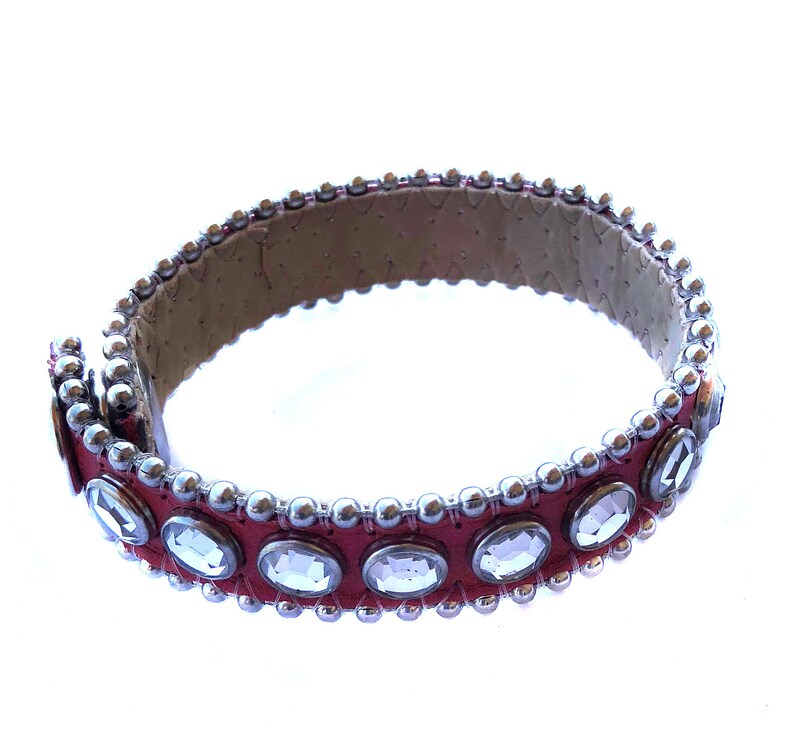 leather rhinestone bracelet