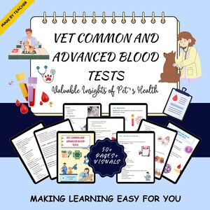 Veterinary Blood Test Pocket Notes | Vet Tech Digital Study Guide | Printable CBC & Chemistry Panel Cheat Sheet | Vet Student PDF