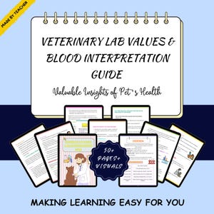 Guida all'interpretazione dei valori di laboratorio e degli esami del sangue veterinari / Appunti di studio di chimica ematica per tecnici veterinari (PDF, download digitale)