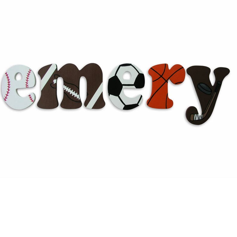 Sports Letters Wooden Letters Wall Decor Wall Hanging Etsy
