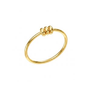 May include: A thin gold ring featuring three small, smooth, rounded gold beads positioned together at the top of the band. The ring has a polished, reflective finish and a simple, circular design that maintains a consistent thickness throughout.