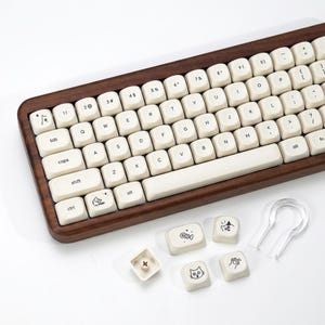Milk White Kitten Keycap, Cute Cat Artisan Keyboard Keycap, Mechanical Keyboard Gift, Gamer Desk Decor, Birthday Mother's Day