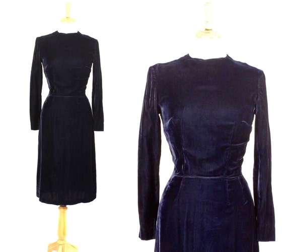 midnight blue velvet dress