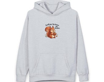 Squirrel Illustration Hoodie | Autumn Acorn Pullover | Cozy Cotton-Blend Sweatshirt