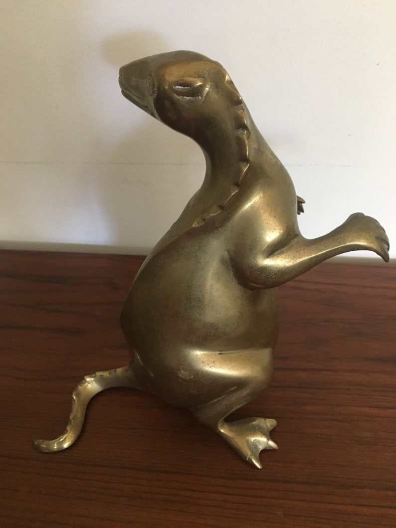 Vintage large brass dinosaur allosaurus Etsy