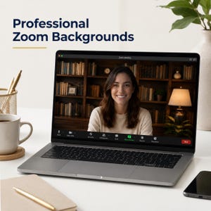 Terapeut Zoom-bakgrunder | Professionellt virtuellt kontor (direkt nedladdning)