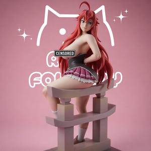 Rias Gremory STL-fil för 3D-utskrift, High School DxD Animefigur, 3D-utskrivbar samlarstaty