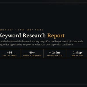 Custom Etsy Keyword Research Report (Digital PDF)