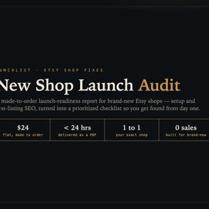 Etsy Shop Launch Audit, Setup + SEO Review (PDF)