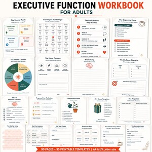 ADHD Workbook Printable 2026, Executive Function Workbook for Adults, Neurodivergent Planner, Burnout Recovery Workbook, Printable Planner
