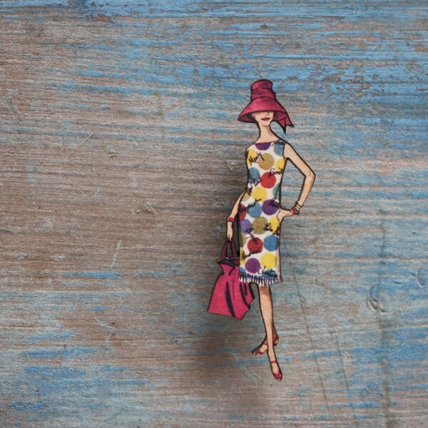 Fabulous Fashion Brooch, Beach, Summer, Fun Wooden Brooch