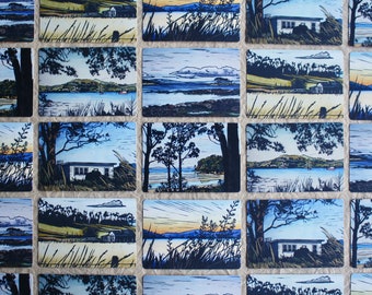 Tasmanian Landscape Postcard Pack, Pack of six different designs, Card Pack, Art Cards, Linocut Card Pack, Australian Landscape Postcards