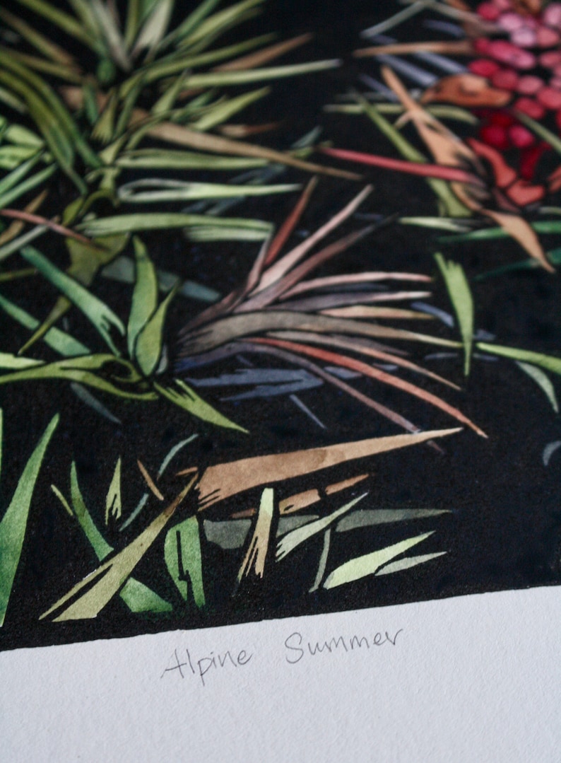 Hand Painted Linocut Tasmanian Flora Linocut Original Lino Etsy