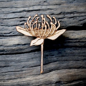 Waratah Wildflower Brooch, Wooden Wildflower Brooch, Australian Wildflower Brooch, Made in Australia