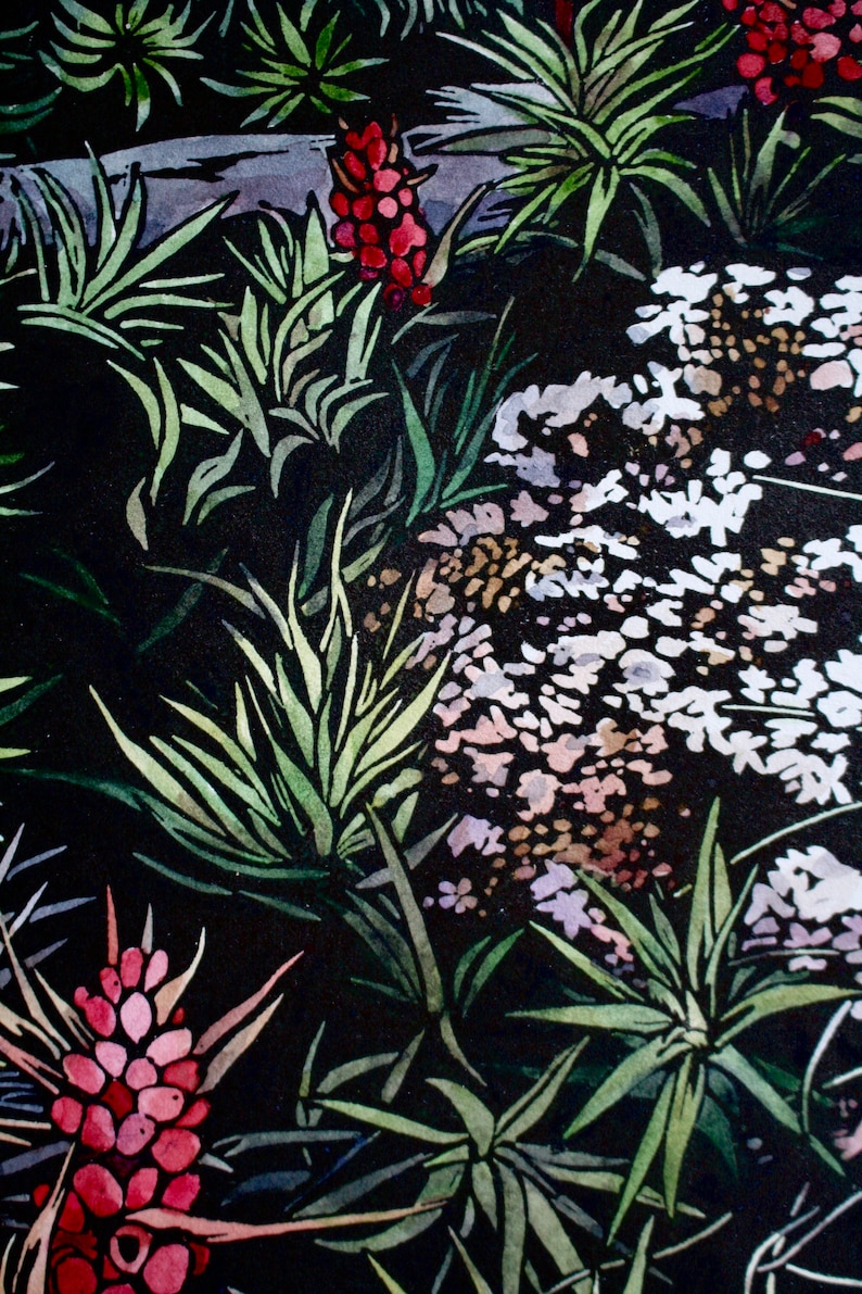 Hand Painted Linocut, Tasmanian Flora Linocut, Original Lino Print, Linocut Print image 8