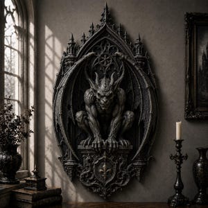 Gargoyle Gotische Muurdecoratie STL | Donkere Fantasy 3D Printbestand | Digitale Download