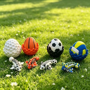 3D Printed Sports Dragon Egg Hatchling Toy, Desk Decor Collectible Figure