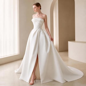 Satin Empire Waist Wedding Gown