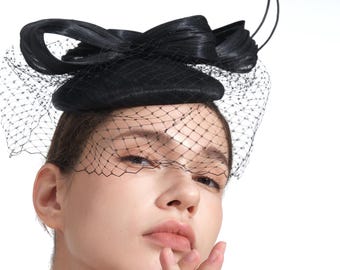 Chapeau bibi à boucle noire, style AE010