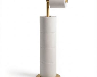 Soporte para papel higiénico ZISH de pie - Soporte de acero inoxidable para papel higiénico