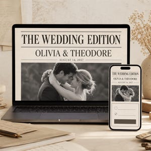 Custom Wedding Website - Vintage Newspaper in 24 Hours