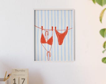 Bikini Days | Poster with Wooden Frame