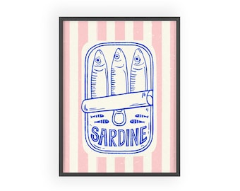 Sardines Rin Print | Poster with Wooden Frame