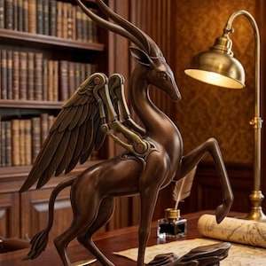Archivo STL de ciervo alado mítico / Miniatura de perytón para juegos de mesa (descarga digital)