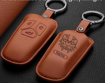 Personalized leather key pouch suitable for Audi A3, A4, A5, A6, A7, A8, TT, R8, RS, Q5,Q7. A perfect gift for her, or a birthday present.