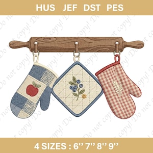 Kitchen Mittens Embroidery Design Machine Embroidery File (Digital Download)