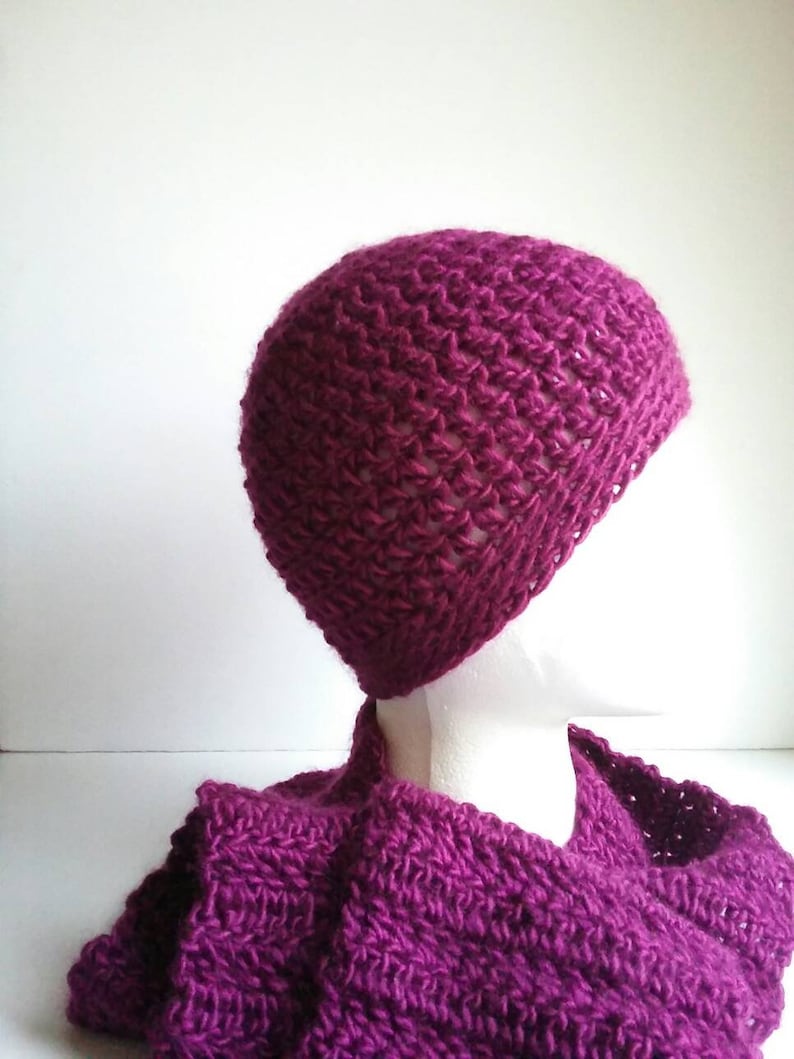 Purple Crochet Hat and Scarf Set Purple Womens Beanie Womens Accessories