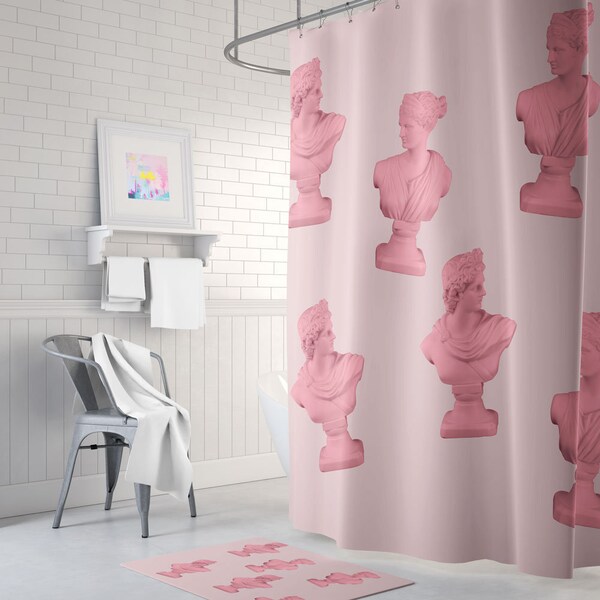 Pink Shower Curtain Etsy