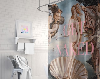 Venus Shower Curtain for Bathroom, Waterproof Washable, Pink Shower Curtain
