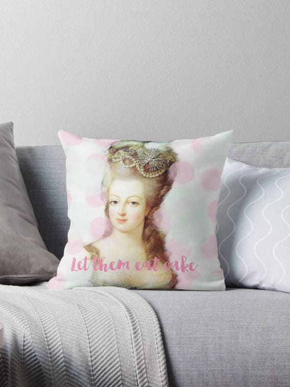 Marie Antoinette Throw Pillow, Paris pillow, Pastel decor, Paris cushion,  Marie-Antoinette decor, Paris bedding, eat cake, gift for her