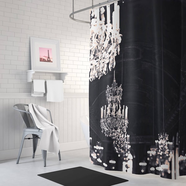 Black and White Shower Curtain Etsy