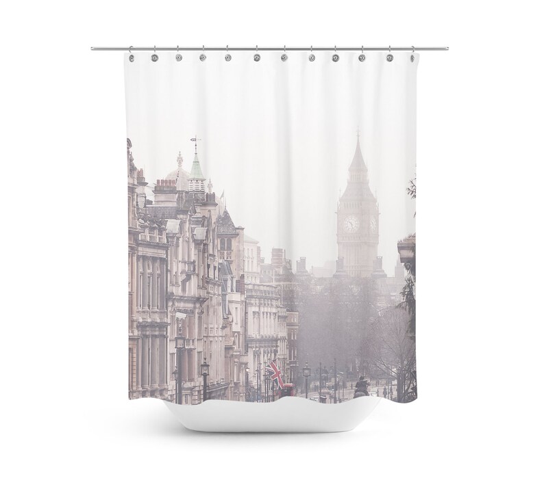 City Skyline Shower Curtain London Shower Curtain Fabric Etsy