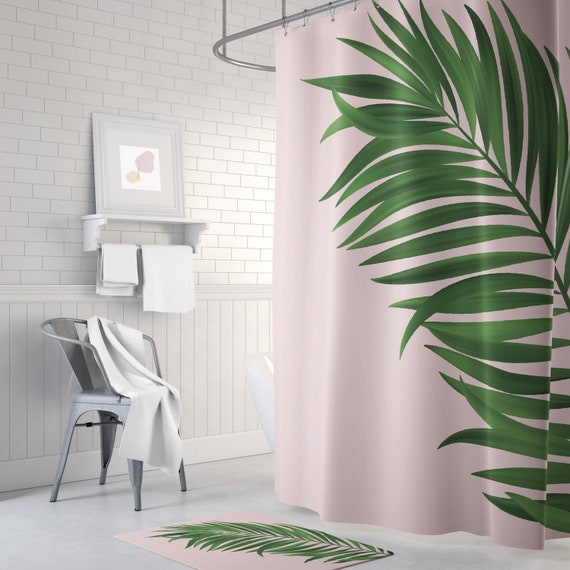 Botanical Shower Curtain Boho Pink And Green Uk Botanical Shower Curtain Boho, Pink And Green Curtains Uk