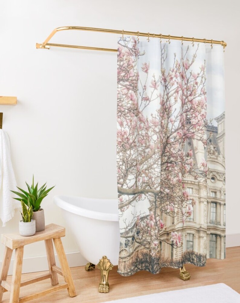 Paris Shower Curtain Paris Themed Decor Paris Bath Mat Etsy