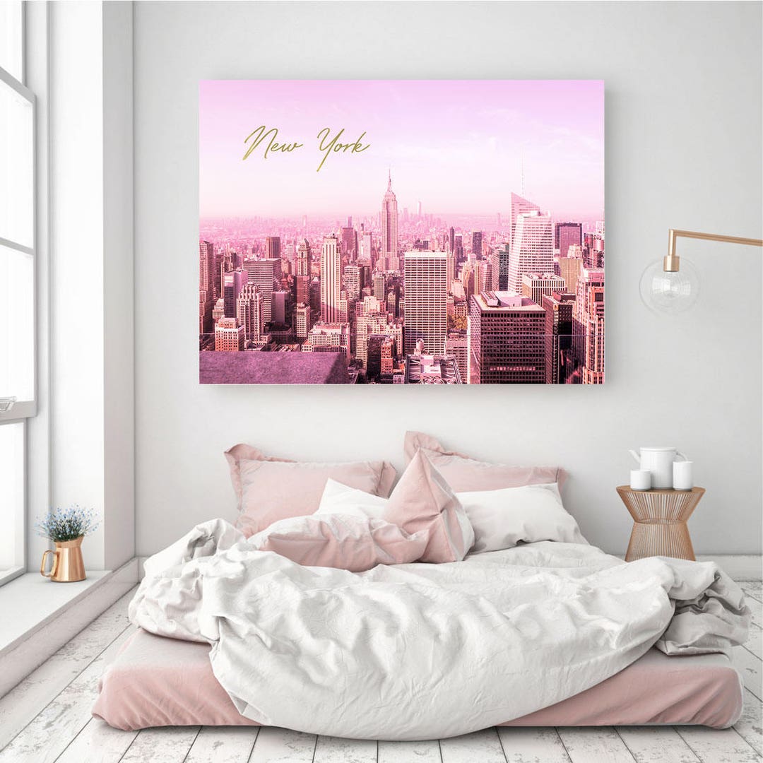 New York Photography Print New York Wall Art Pink New York Etsy