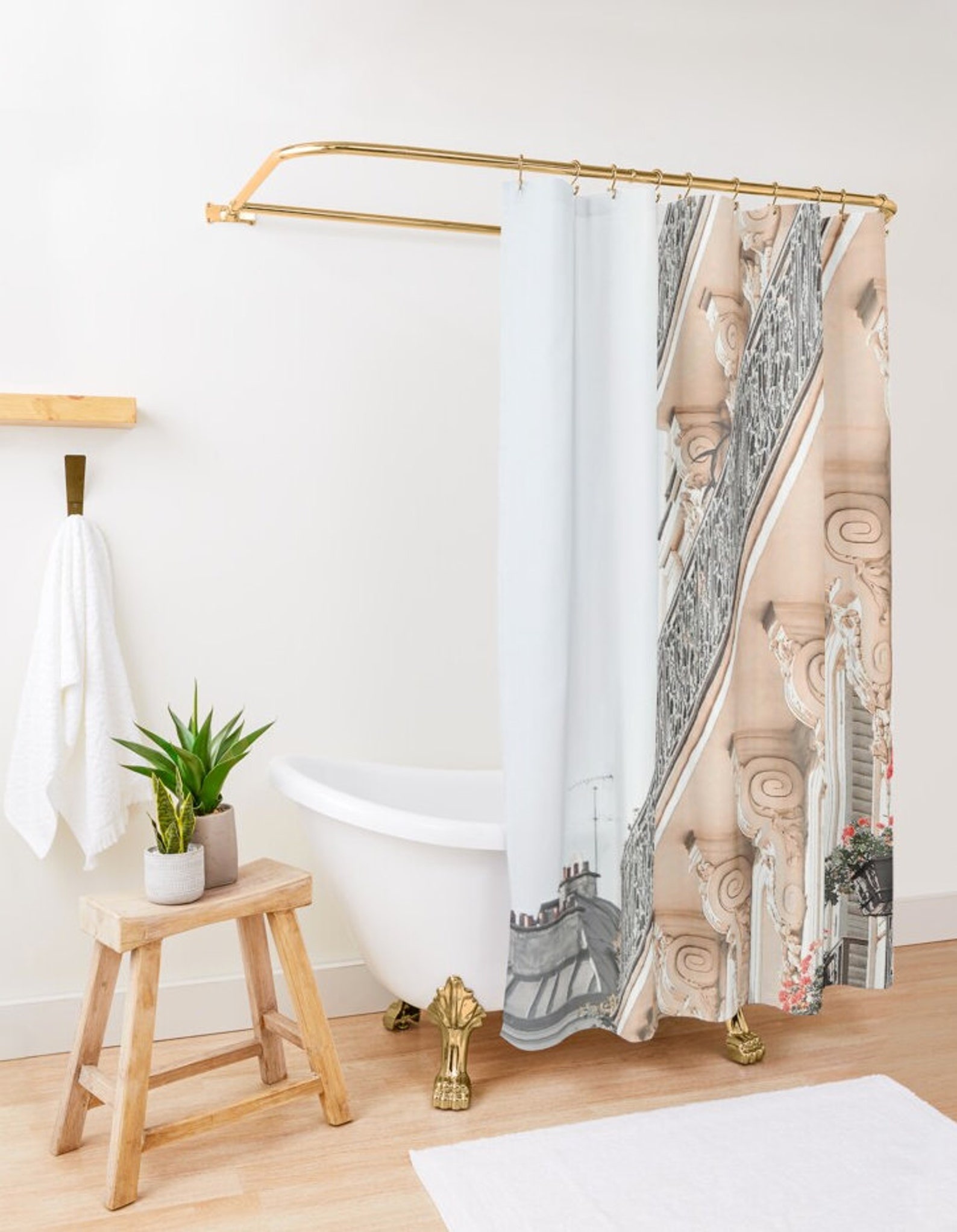 Paris Shower Curtain Paris Themed Decor Paris Bath Mat Etsy