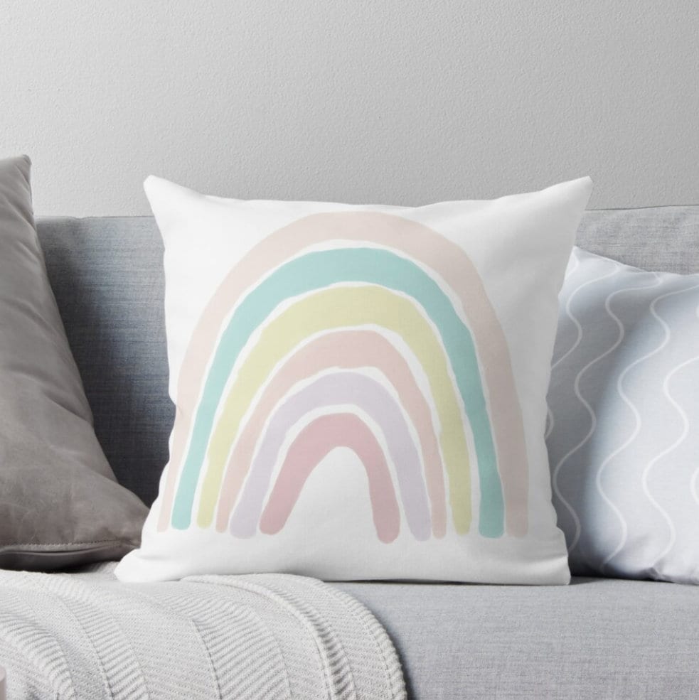 Colorful Boho Rainbow Girls Name Riley Throw Pillow Kids Name Co 18x18 Multicolor 