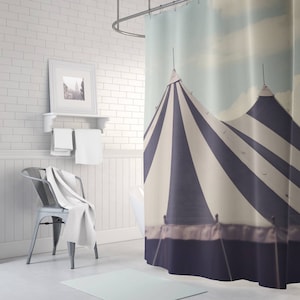 Circus tent shower curtain home decor, circus, fair image 1